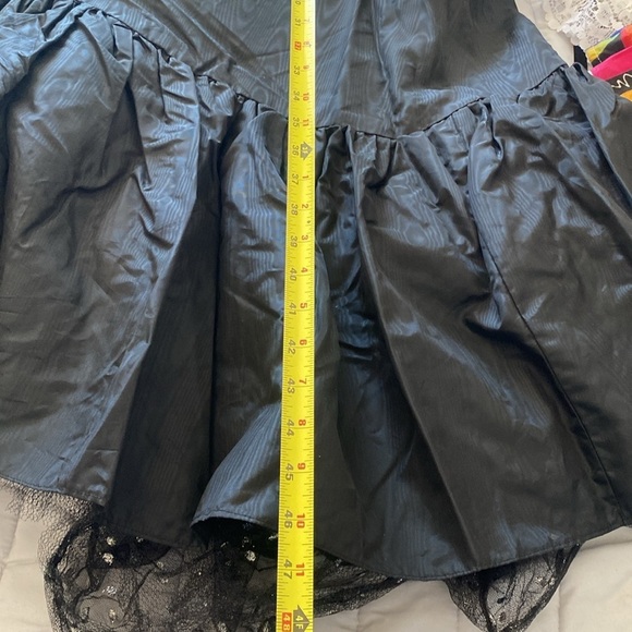 Vintage Black Sweetheart Strapless Tiered Dress Size M - Picture 5 of 9